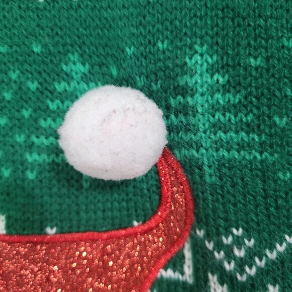 Ugly Christmas Sweater Adult SZ Medium Holiday Time Dinosaur T-Rex Funny - Picture 4 of 10